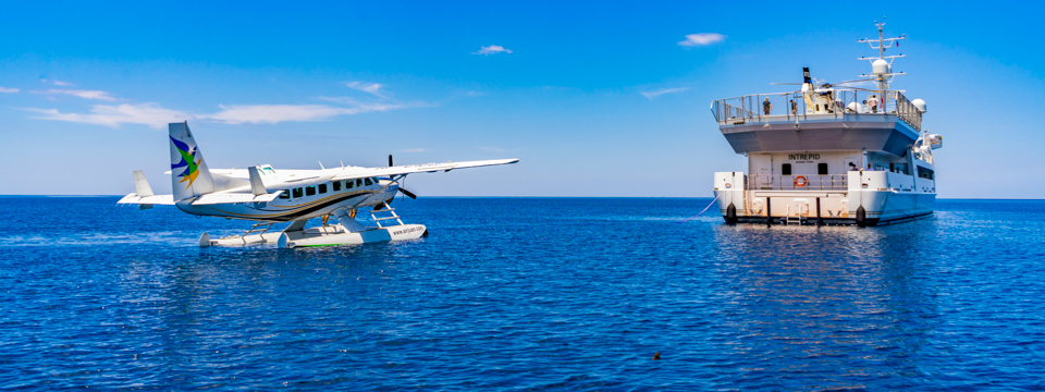 Seaplane and Luxury Yacht